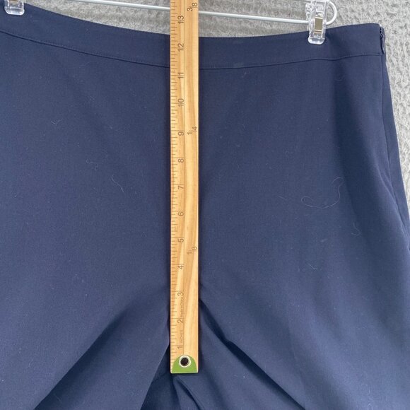 Talbots Pants Womens 12 Navy Stretch Tapered Leg Pockets Office Career Casual - Picture 9 of 12